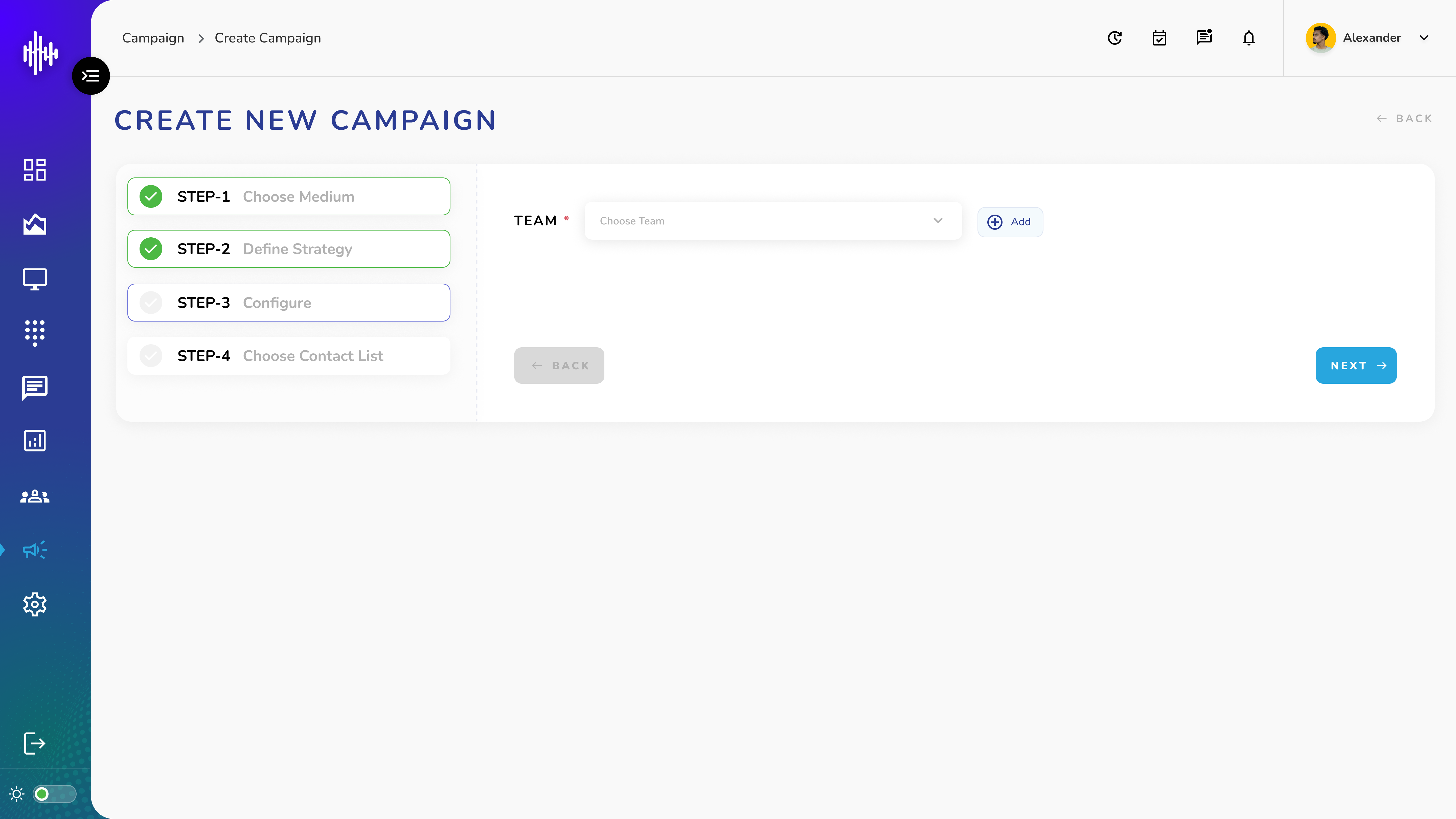 Campaign - Voice - Step 3: Configure-For Preview / Auto